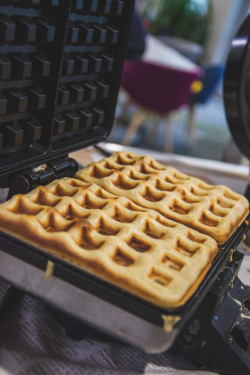 waffle waffles in waffle maker pizza