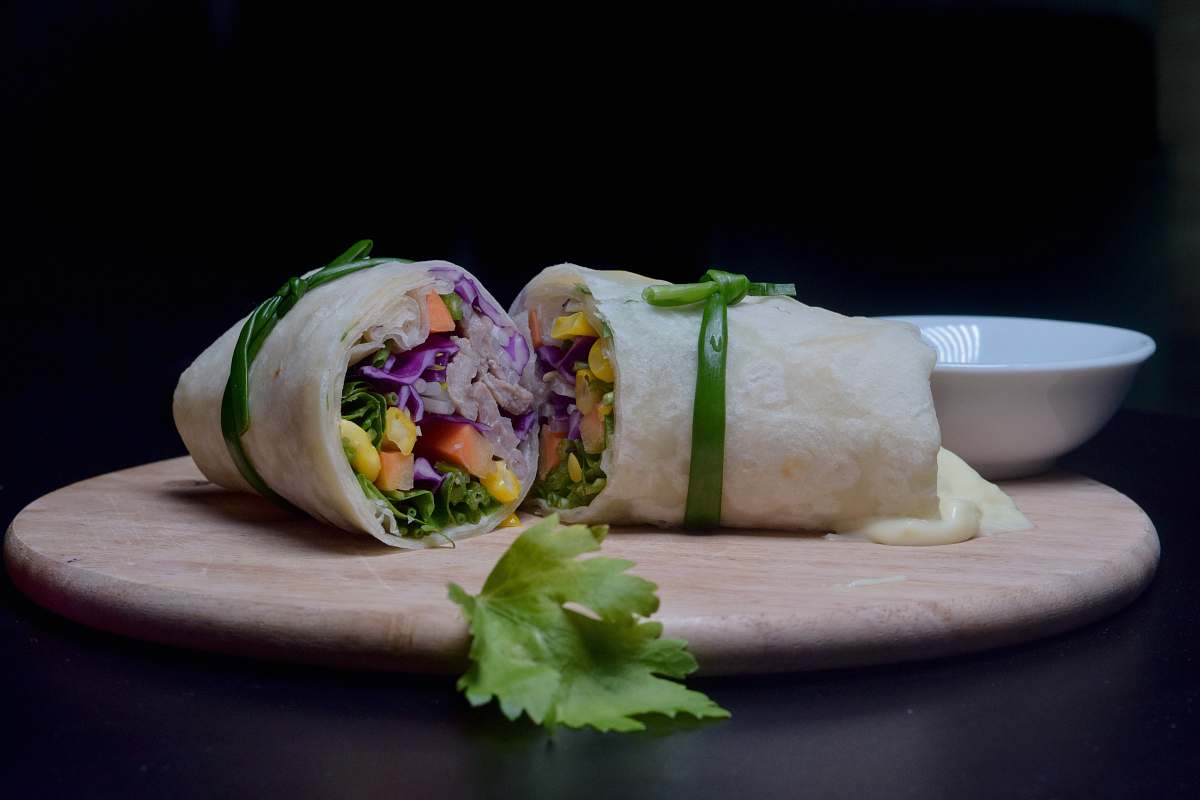 burrito wrapped food roll