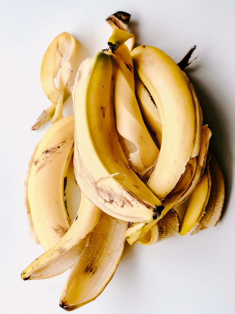 fruit yellow banana peels banana