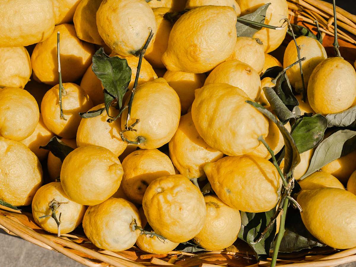 fruit yellow fruits on brown basket flora