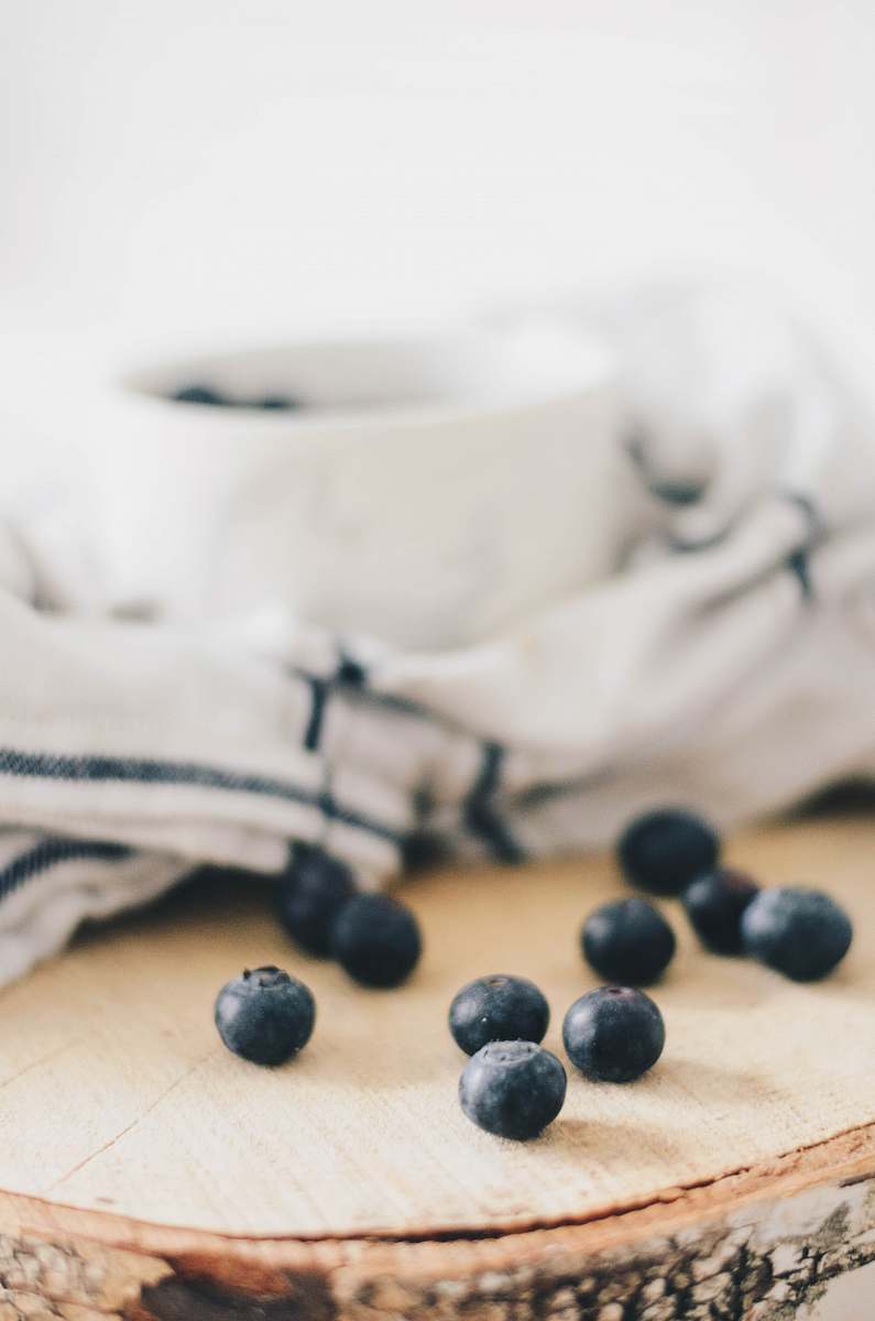 plant blueberry near white and black fabric blueberry