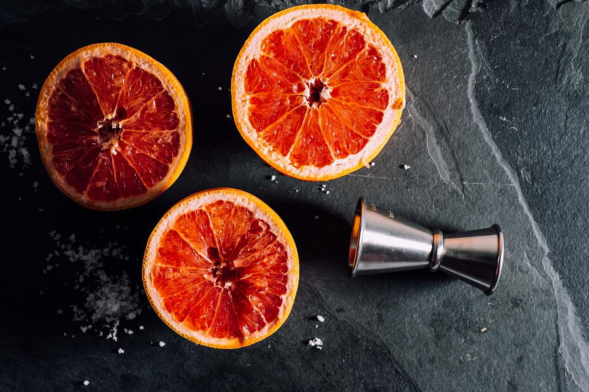 grapefruit gray cup and oranges citrus fruit