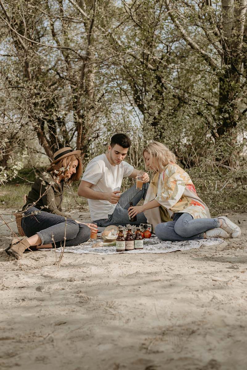 human people doing picnic during daytime person