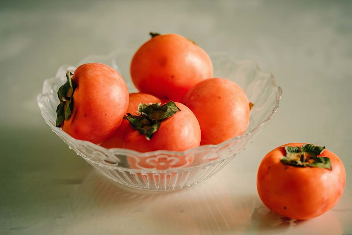 persimmon orange persimmon fruits produce