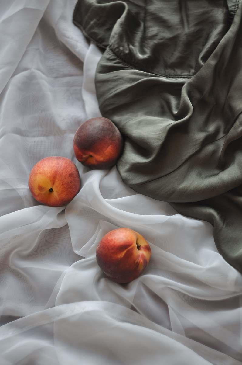 fruit three peach fruits apple