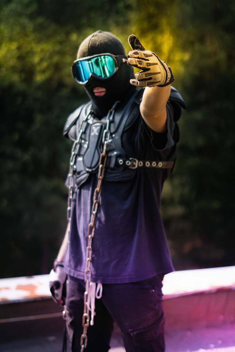 clothing man wearing balaclava and goggles human