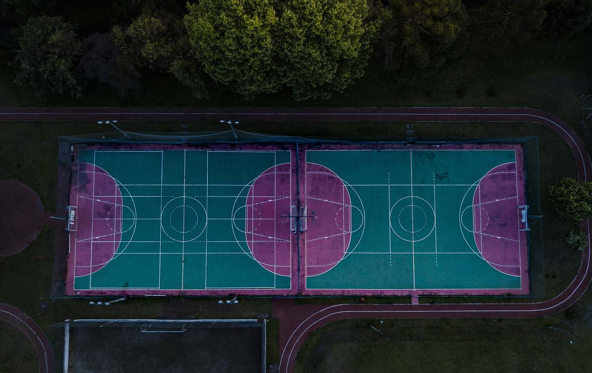 sports two basketball courts basketball court