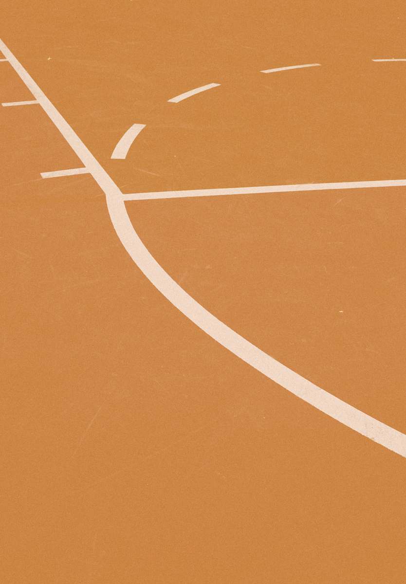 montreal orange and white basketball court lines canada