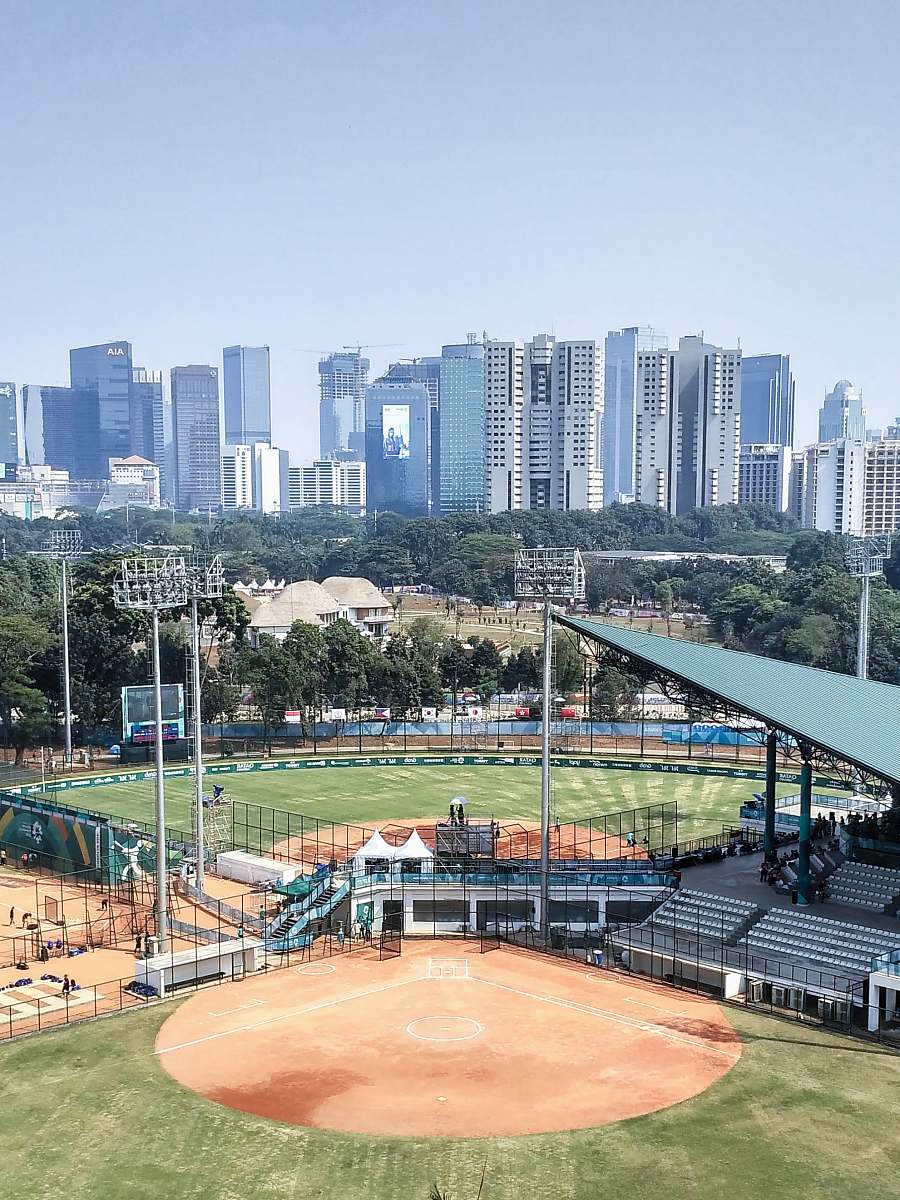 outdoors aerial photography of baseball stadium during daytime nature