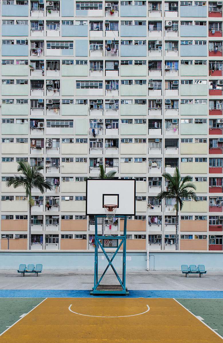 urban basketball hoop city