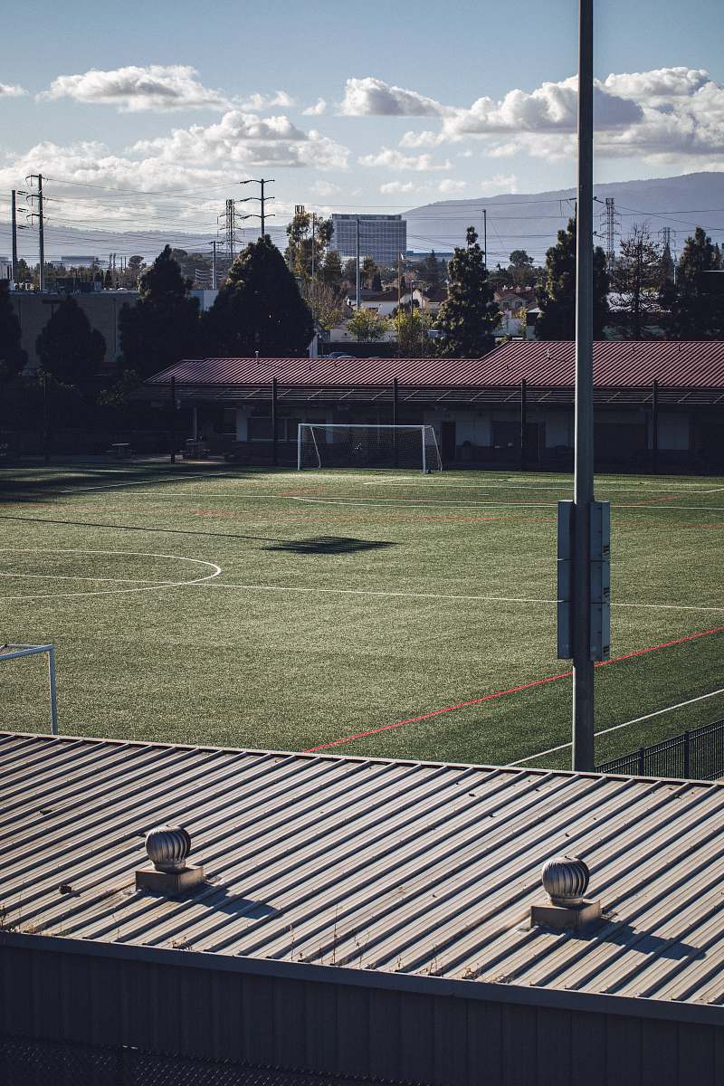 field soccer field grey