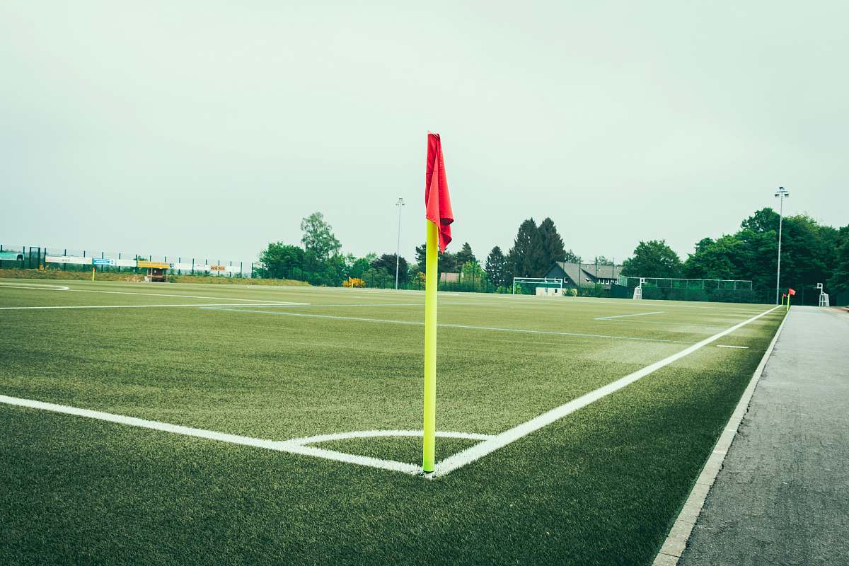 sport empty green stadium football field