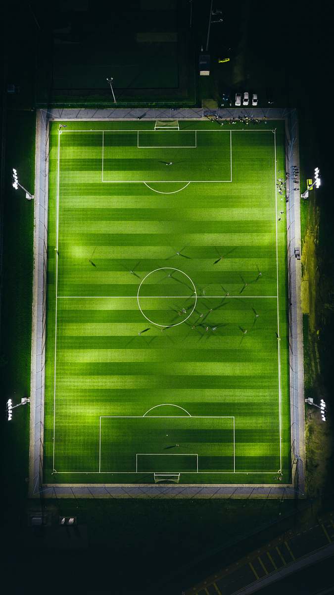 kuantan bird's-eye view photography of green soccer field with lights malaysia