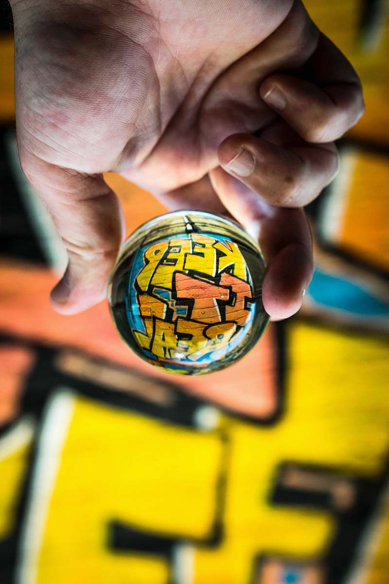 person crystal ball sphere