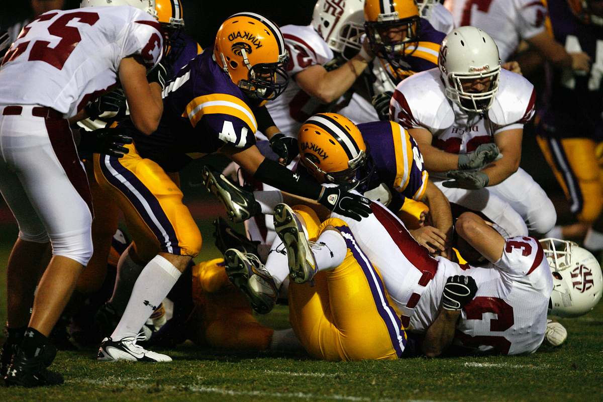 helmet football players tumbles on each other football