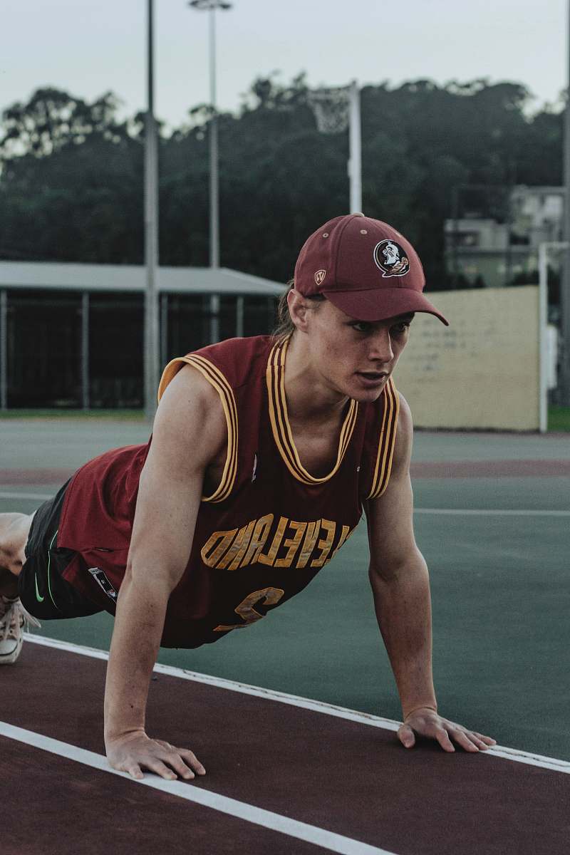 person man doing push ups clothing
