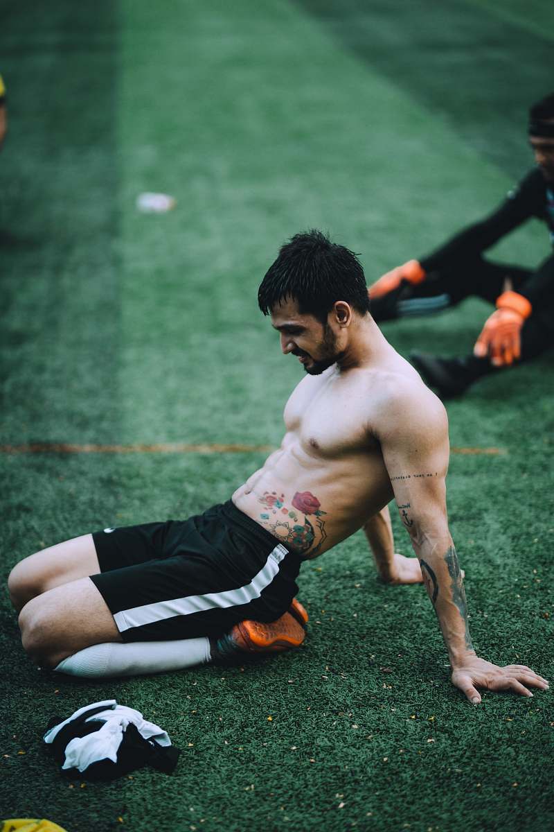 person man in black jersey shorts sports