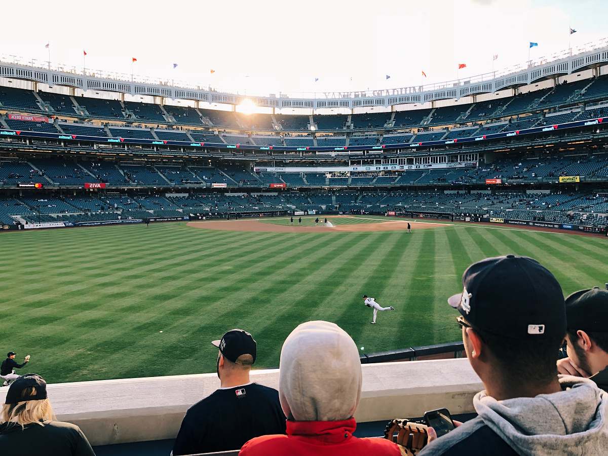 person people inside baseball stadium building