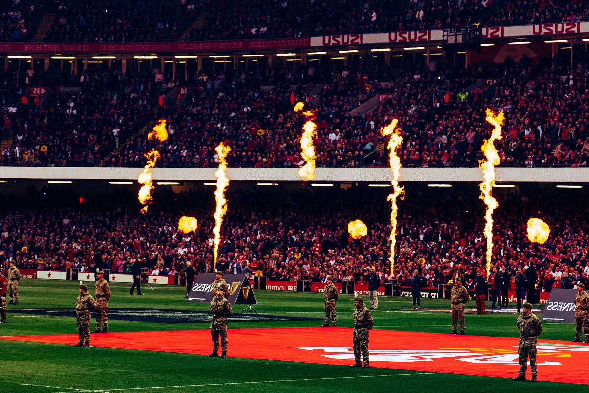 person people on football field people