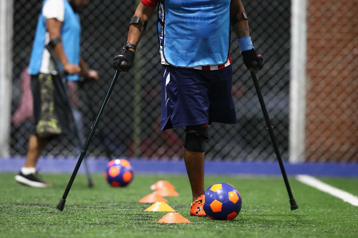 person person PWD playing soccer people