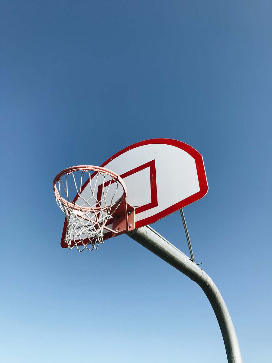 Basketball Red And White Basketball Hoop Basketball Court Image Free Photo