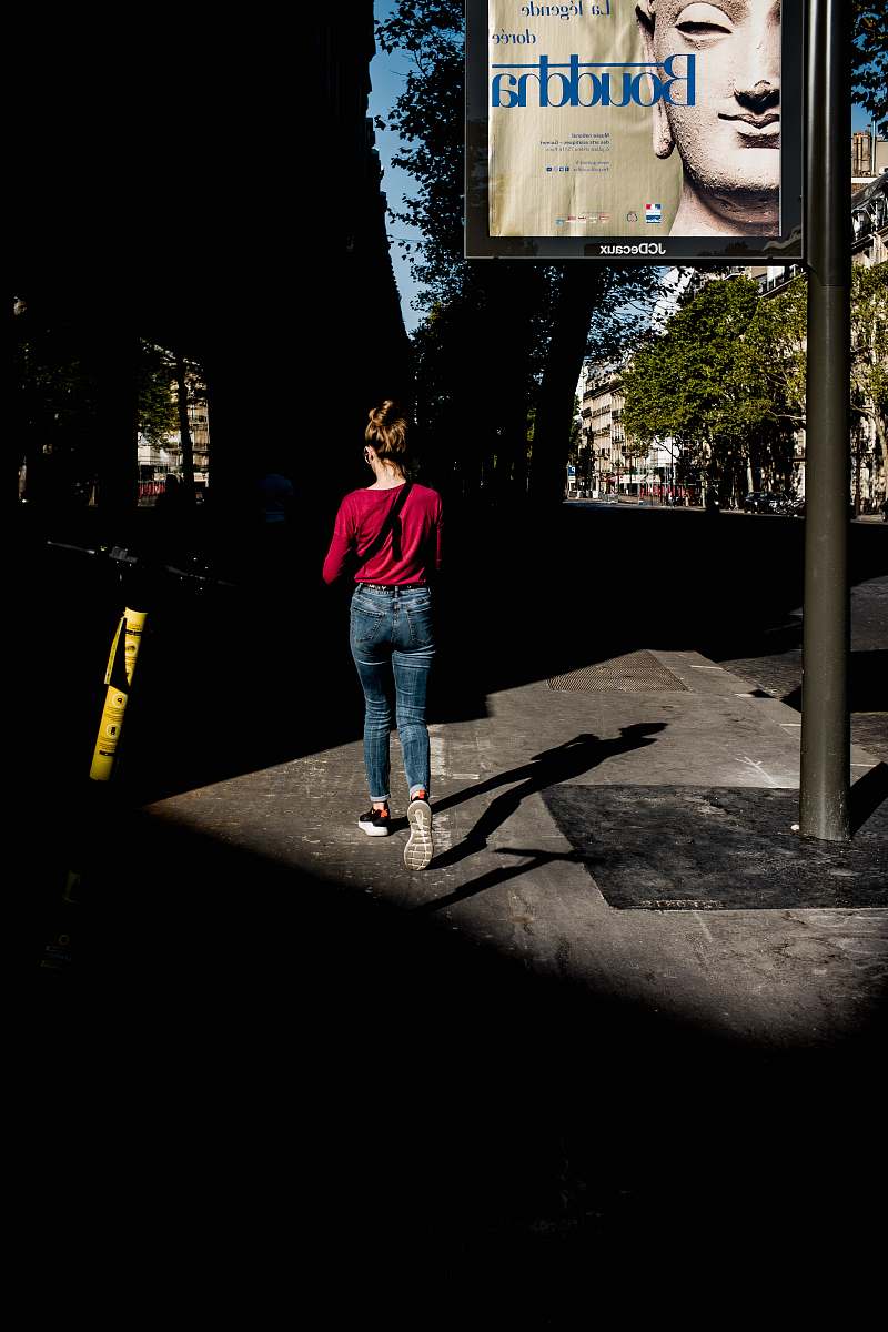 person woman walking on street apparel