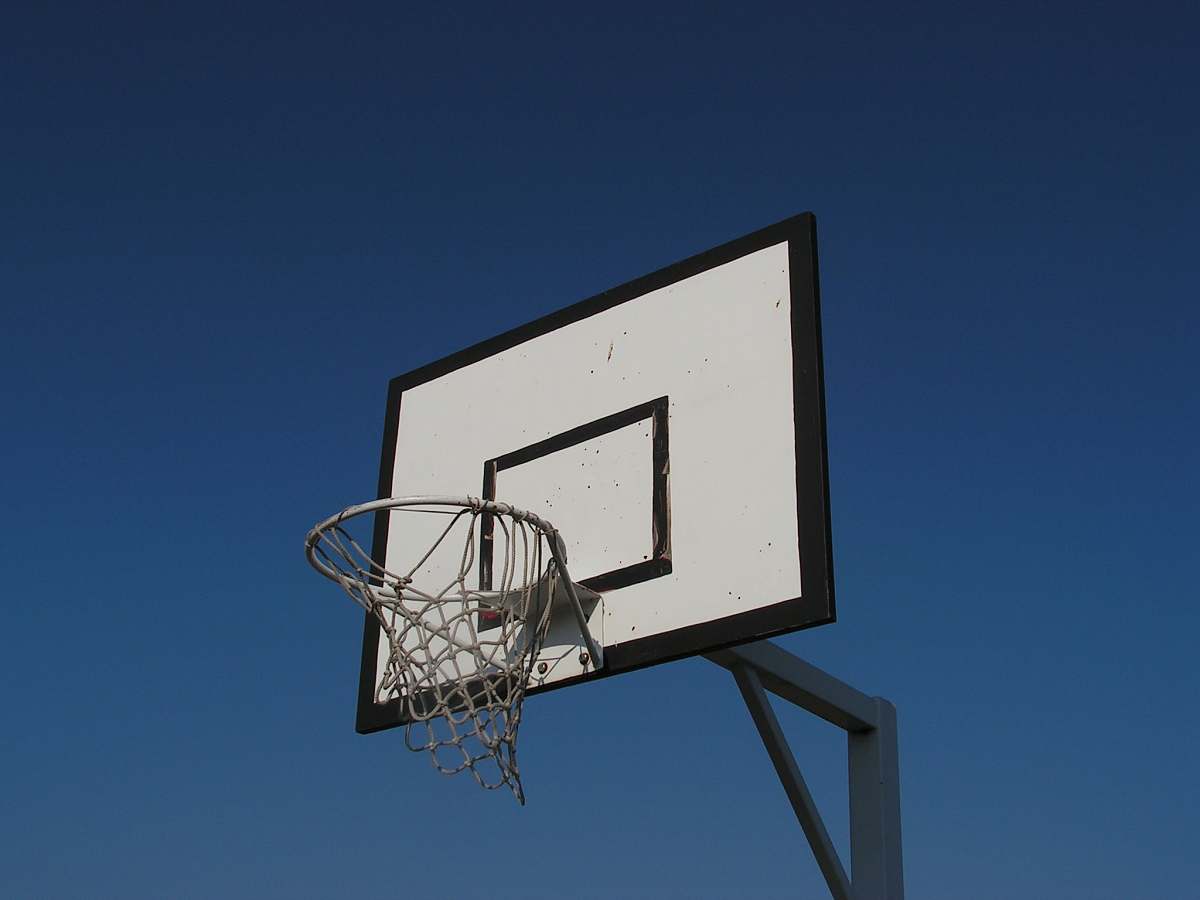 basketball white and black basketball goal basketball court