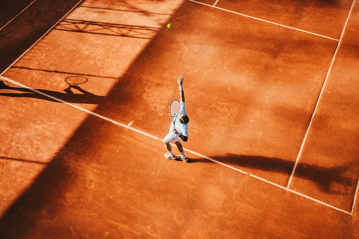 human man playing tennis people