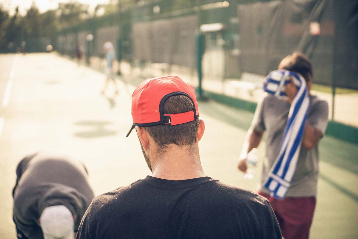 human man wearing red cap people