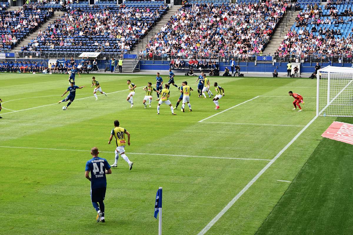 human soccer game field