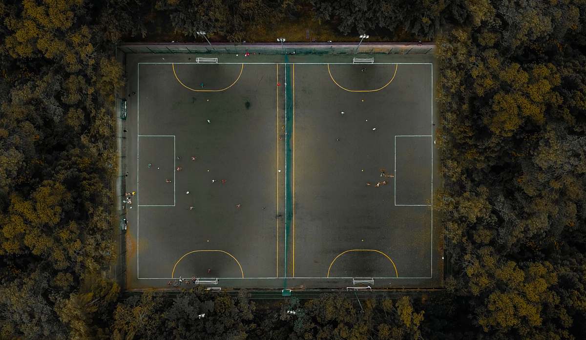 intersection soccer field landscape