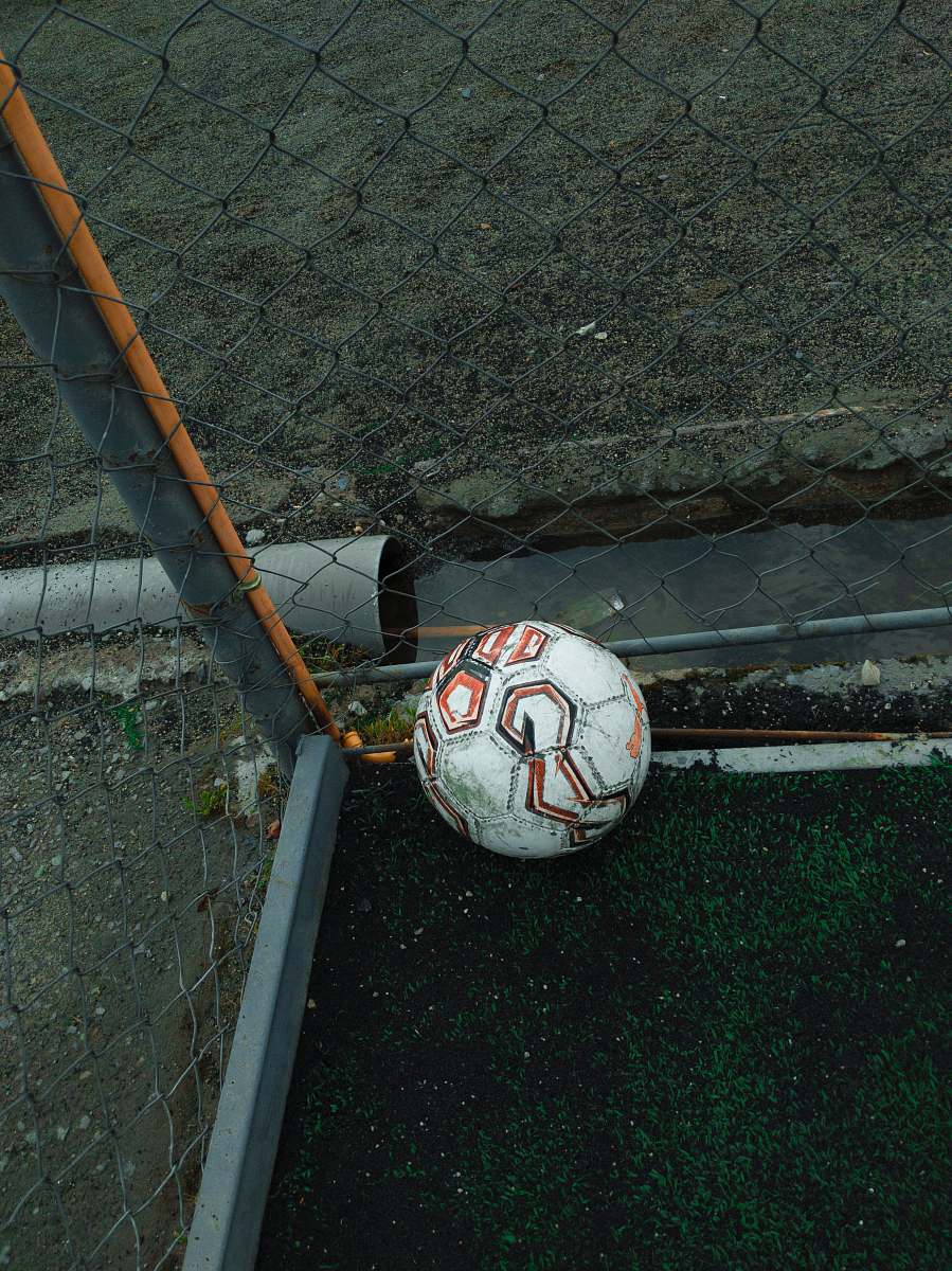 ball white and orange soccer ball football