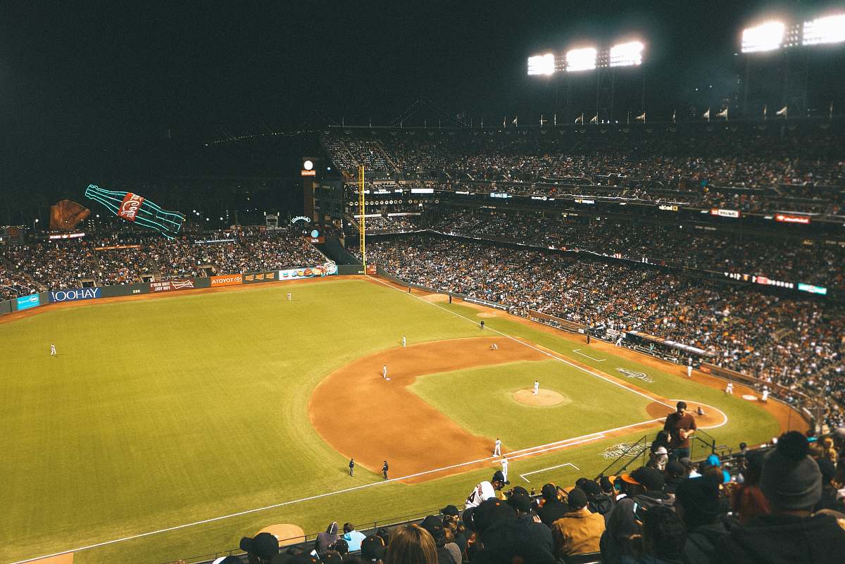 baseball baseball game during nighttime team