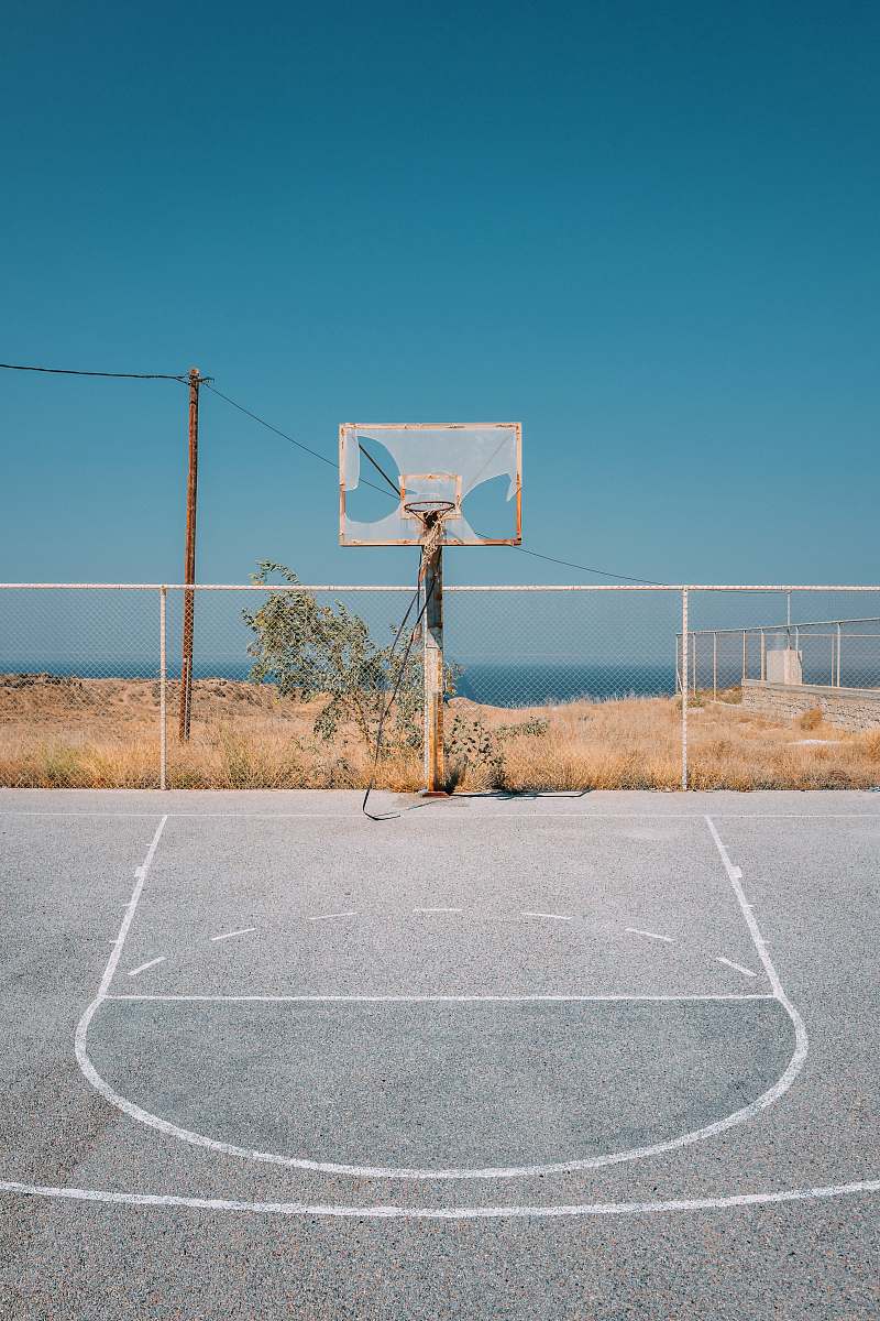 basketball gray basketball field near body of water sports