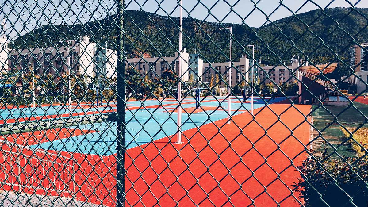 sports sports field inside fence tennis court
