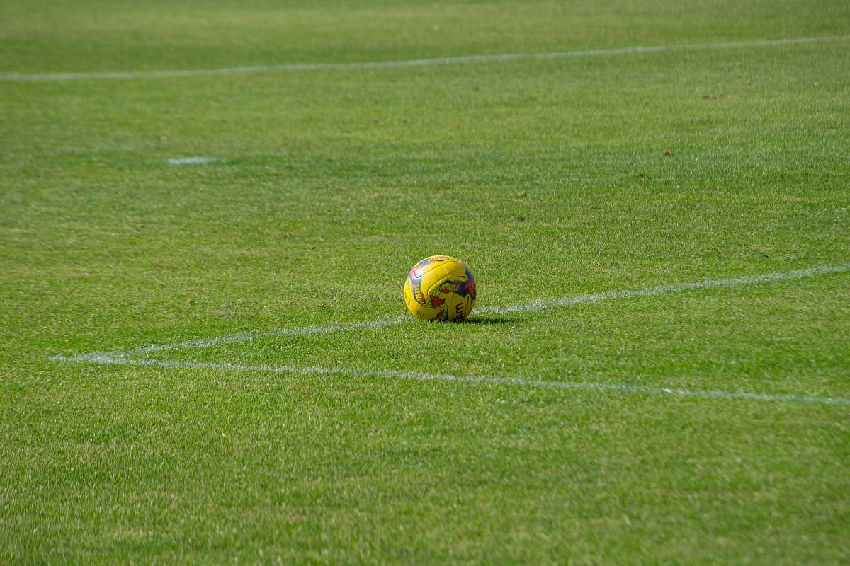 ball yellow soccer ball on field soccer ball