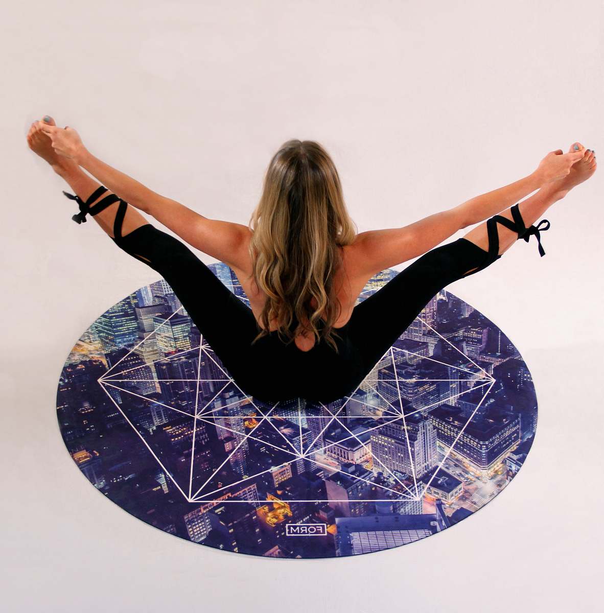 girl woman doing acrobat on floor yoga