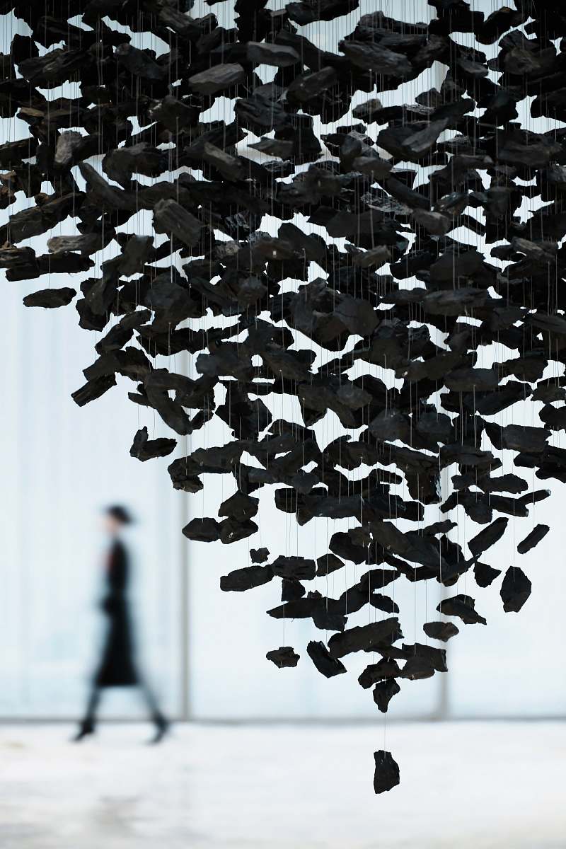flock hanging stones forming heart human