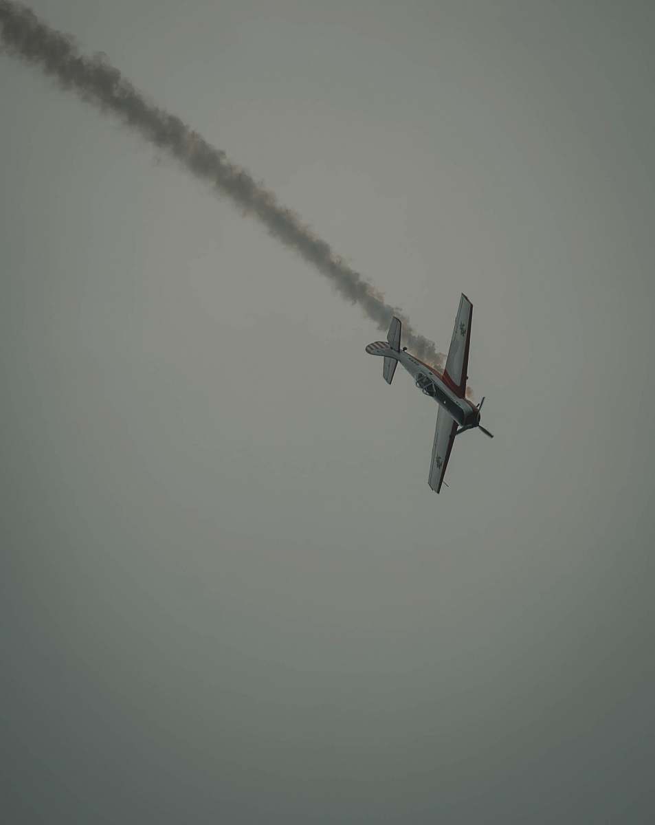 Bird Photography Of Crashing Biplane During Daytime Flying Image Free Photo