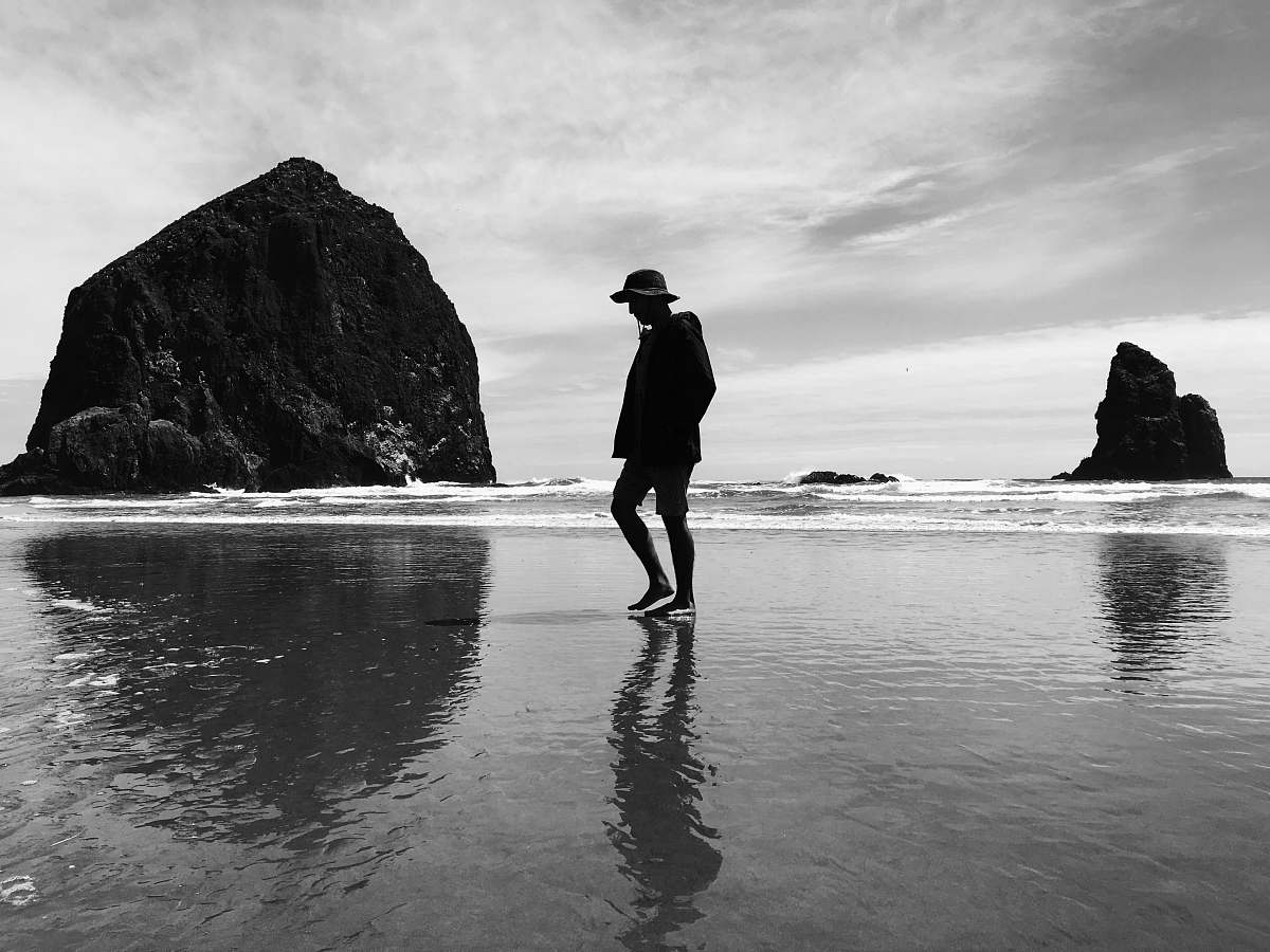 nature photo shoot of woman on seashore ocean