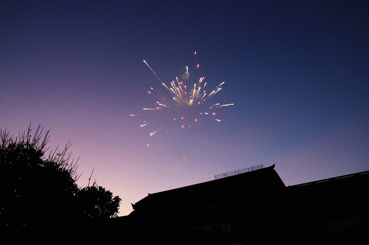 silhouette firecracker fireworks