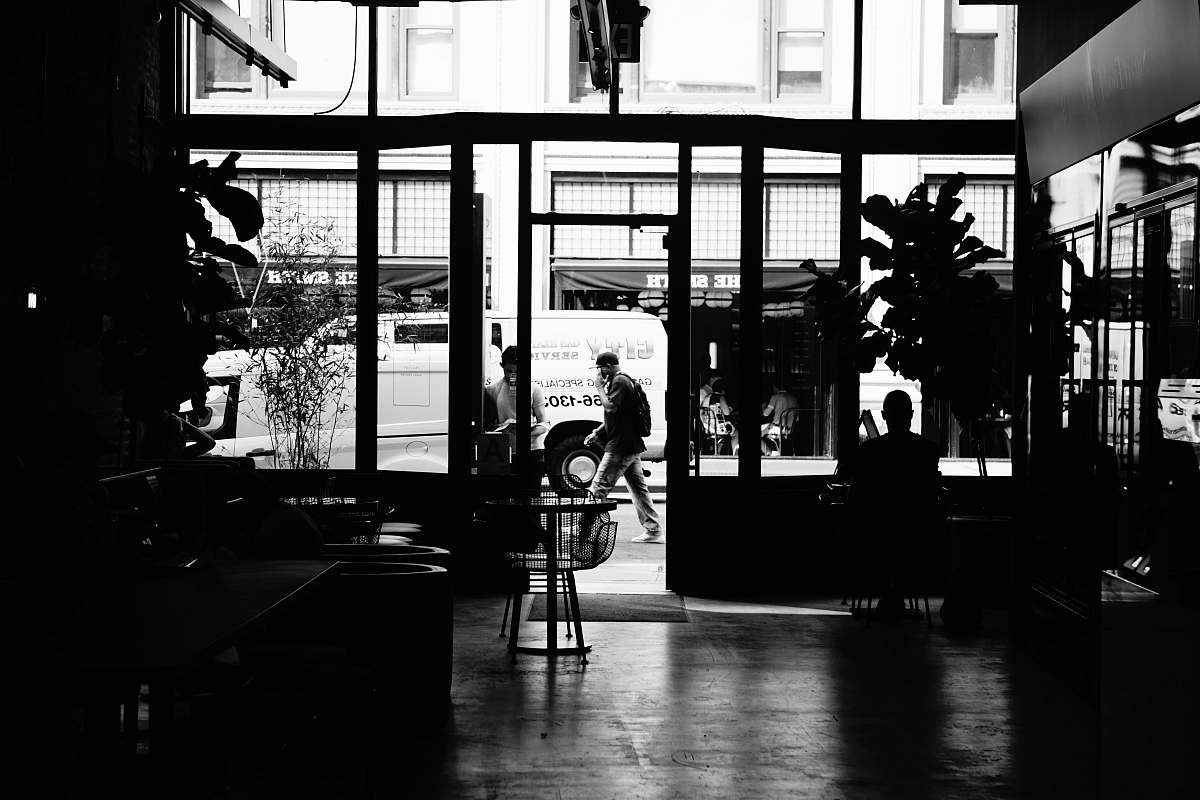 silhouette grayscale photo of house and people black-and-white
