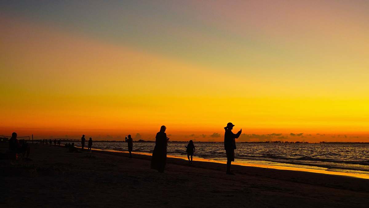 Person Silhouette Of A Group At Sunset Nature Image Free Photo