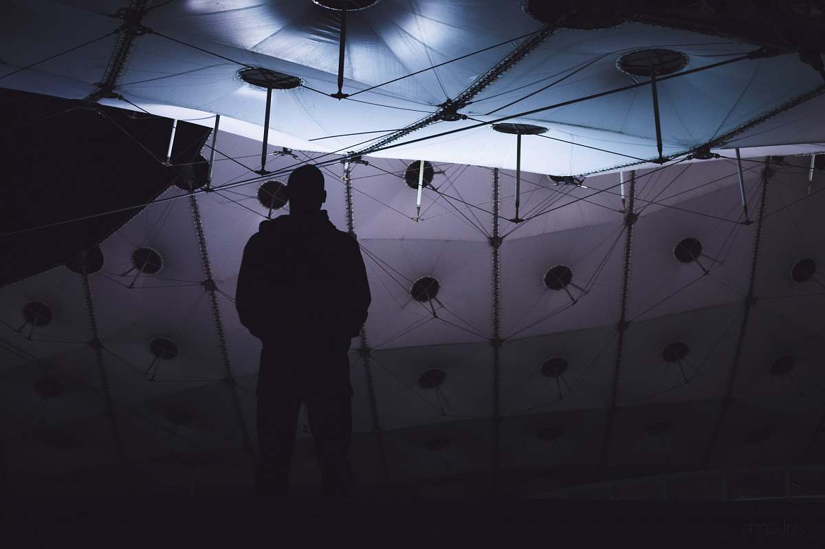 person silhouette of man inside studio paris