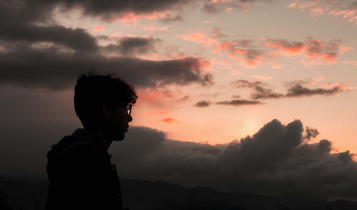 nature silhouette of man wearing glasses person