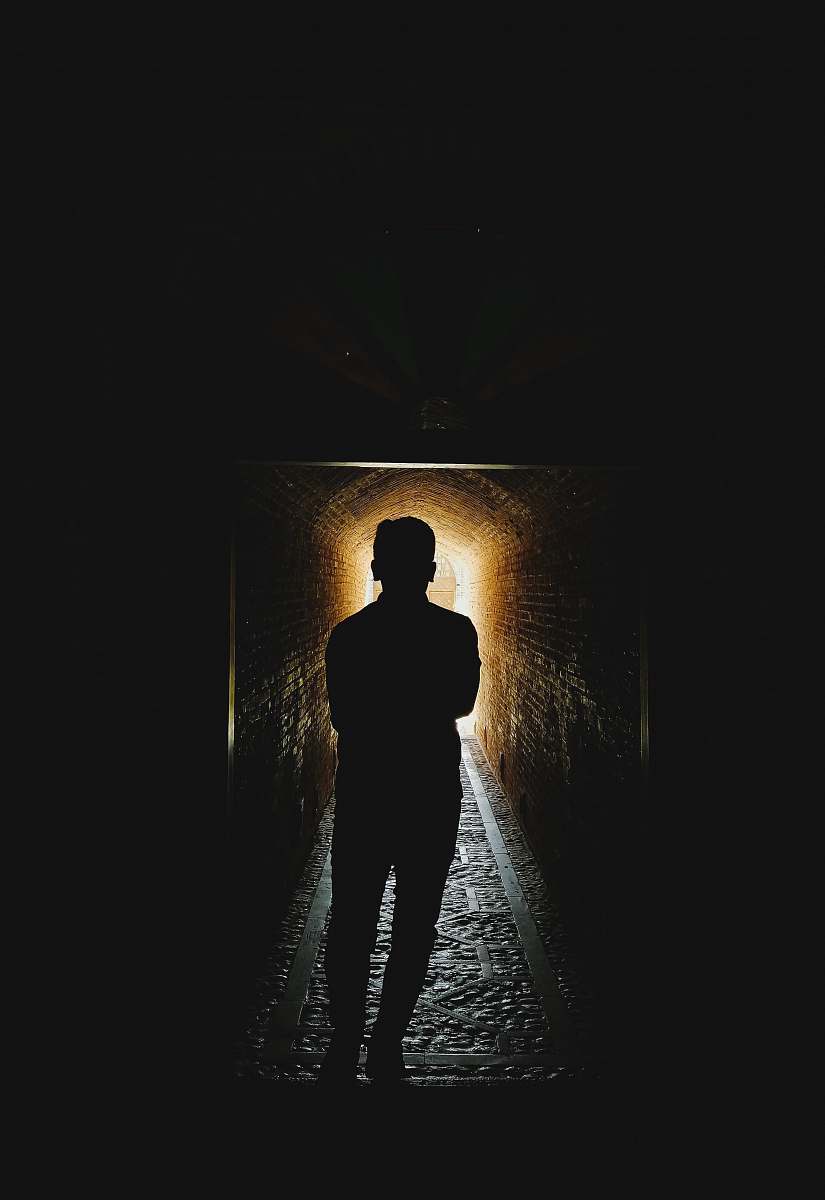 person silhouette of person standing flare