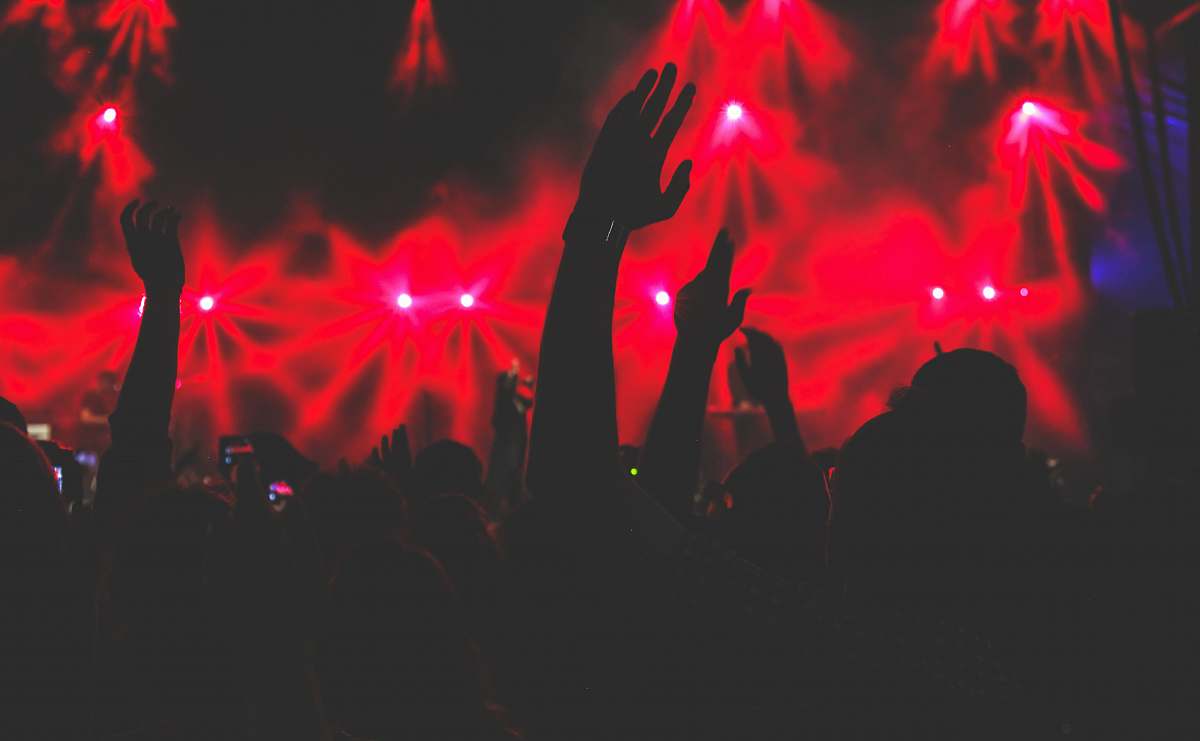 red silhouette of group of people inside the bar leisure activities
