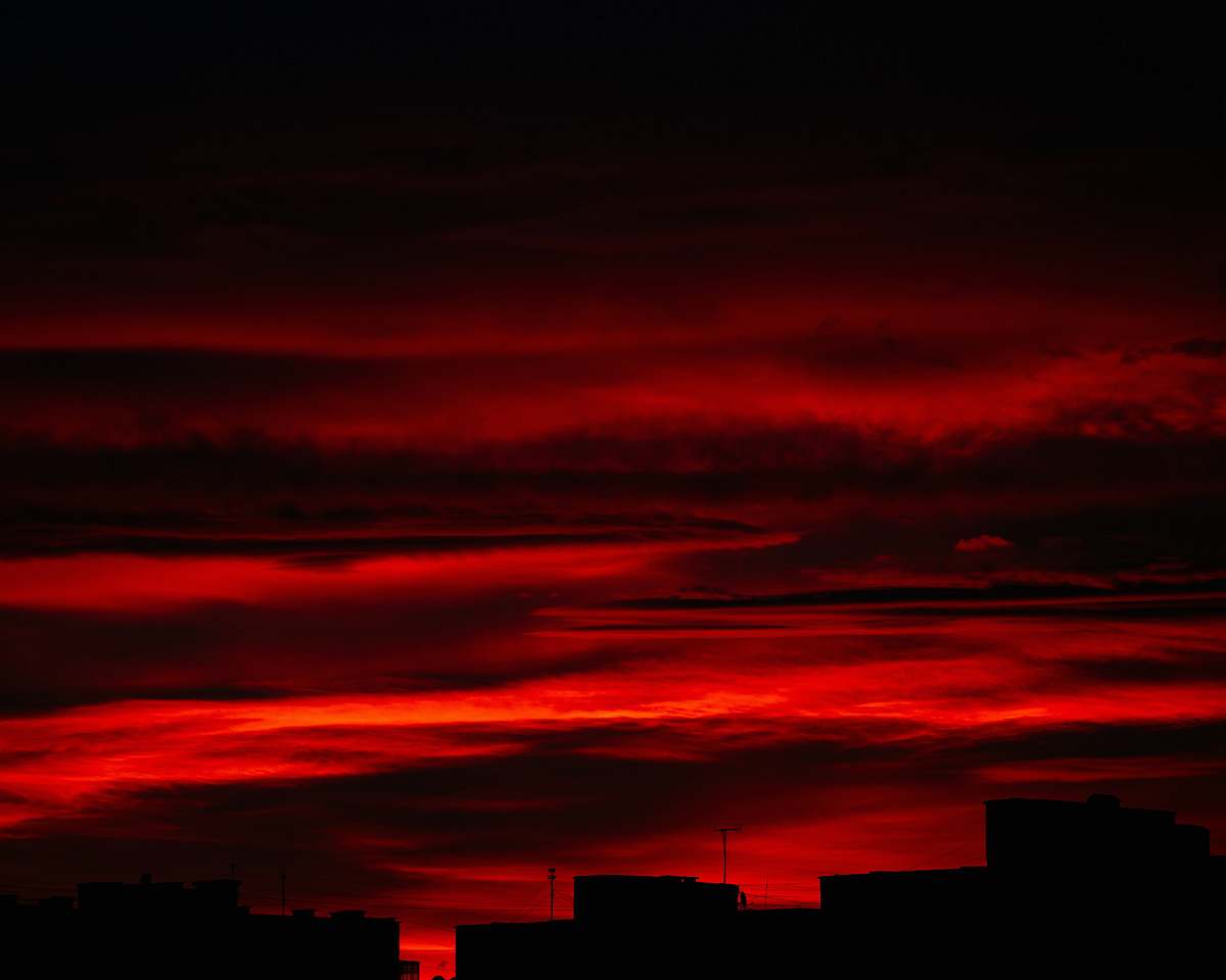 outdoors  red sky