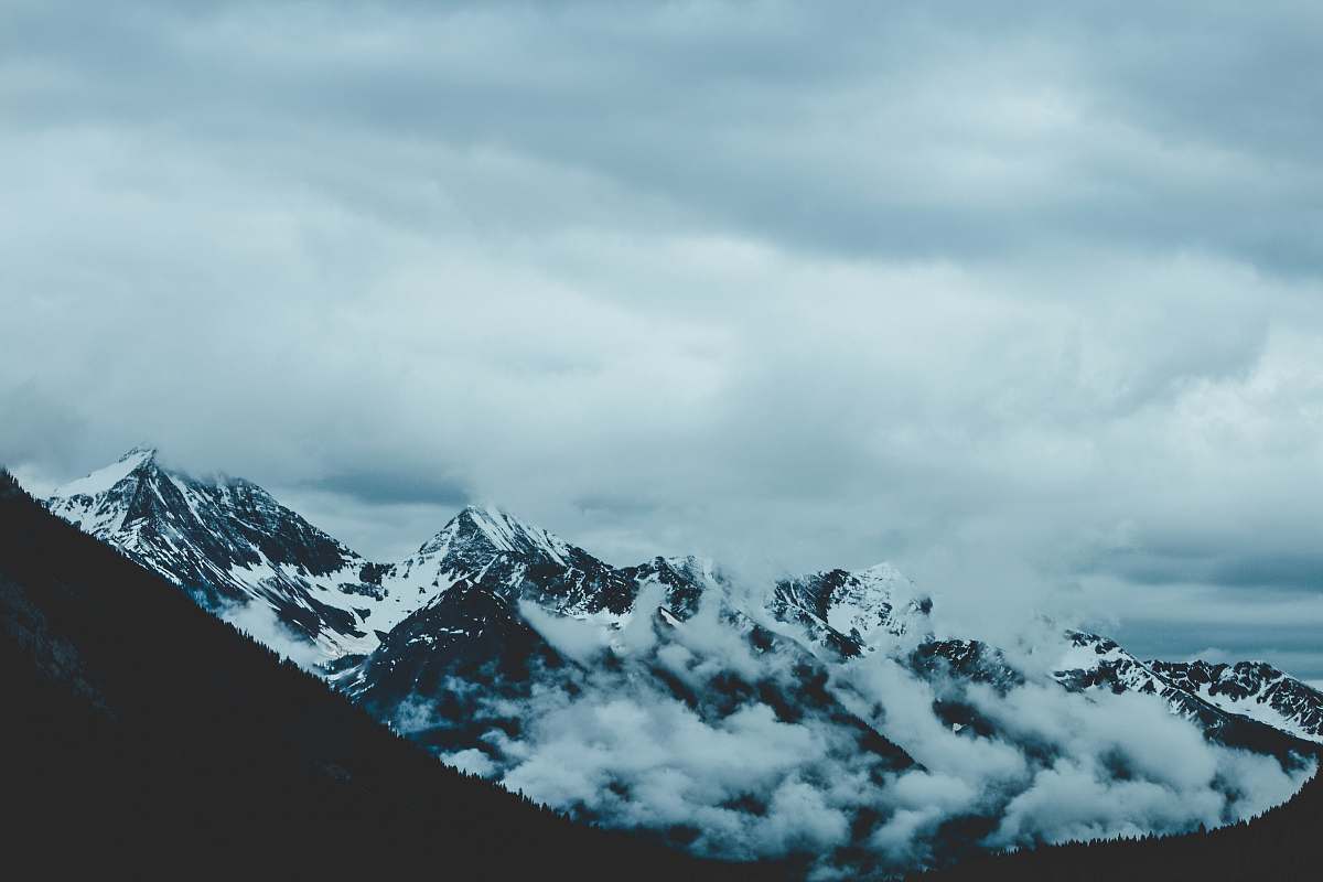 snow aerial photography of mountain alps