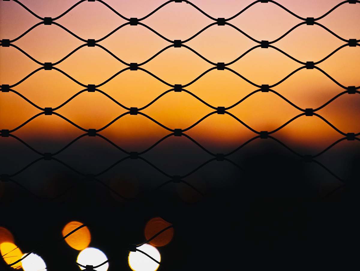 sunset black fence illustration silhouette